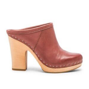 REVOLVE Dolce Vita Ackley Heel Brown Leather Clog Sz 9 vintage 70s retro boho